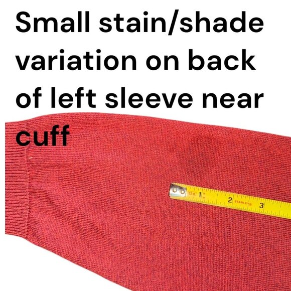 L.L.Bean Mens Rust Cotton & Cashmere Blend Cardigan V-Neck 4-Button Pockets M - Picture 8 of 10